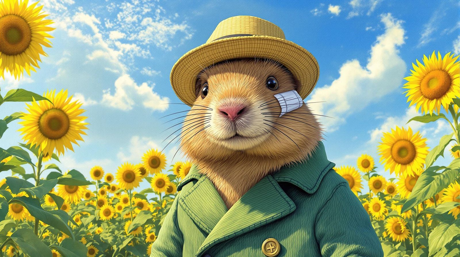 Vincent Van Gopher in Sunflower Field