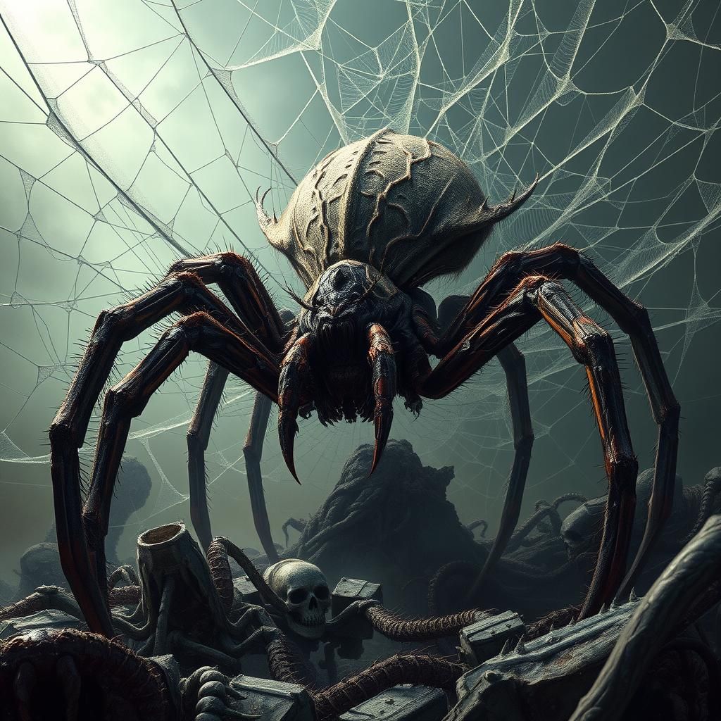 Regal Spider Queen in Biomechanical Style