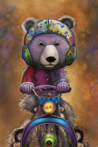Bear on a tricycle