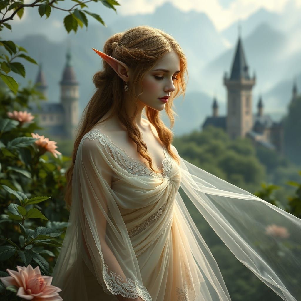 Ethereal Elfish Princess in Renaissance Fantasy Style