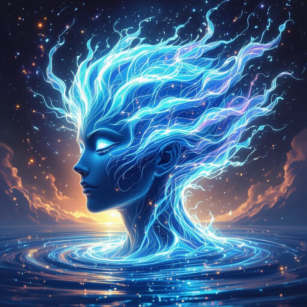 Mystical Water Head Vortex in Cosmic Void