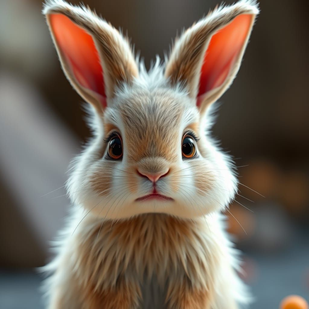 Whimsical 3D Rabbit in Vibrant Fantasy World