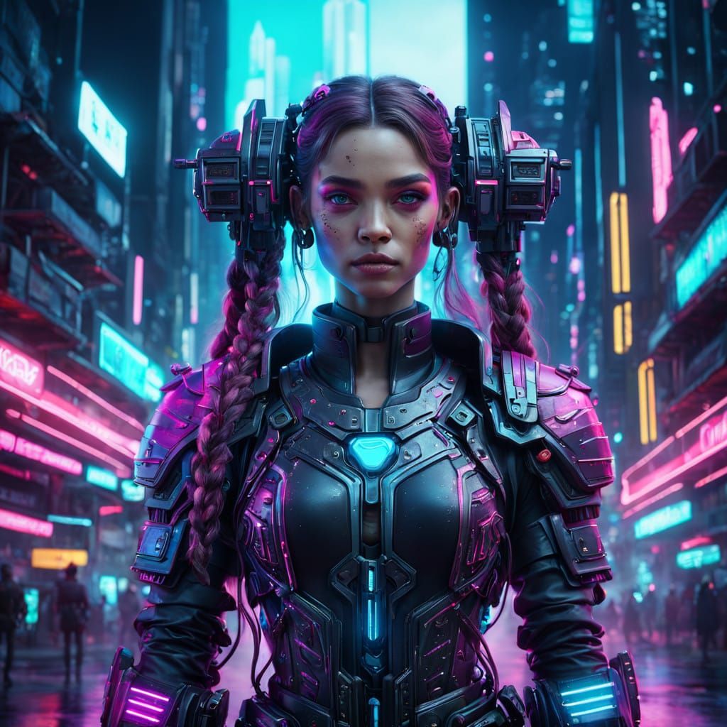 Cyberpunk Princess in Neon Paradise