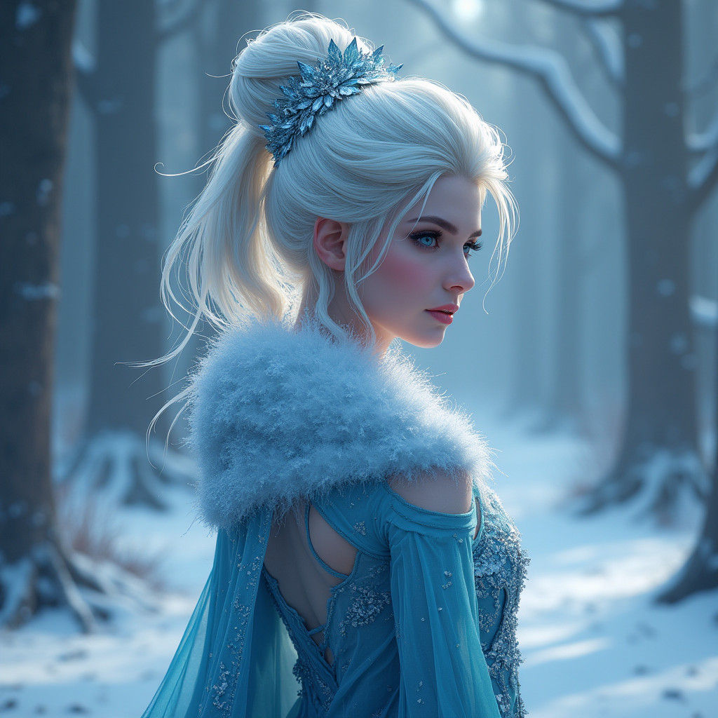 Detailed Ice Queen Concept Art in 8K