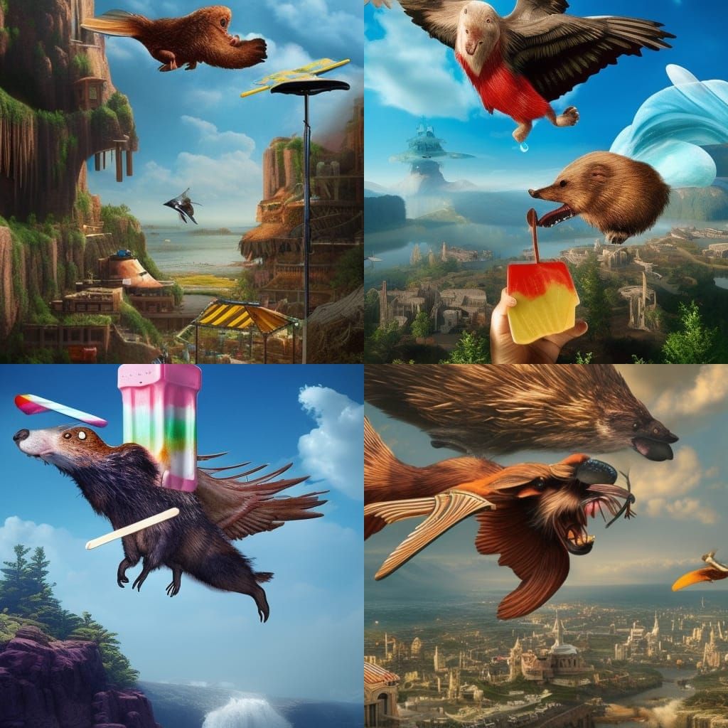 Epic Flying Popsicles and Beaver: Digital Matte Painting