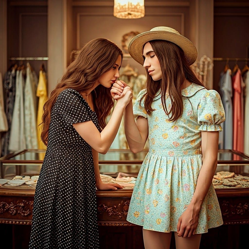 Intimate Moment of Vintage Charm and Sensuality