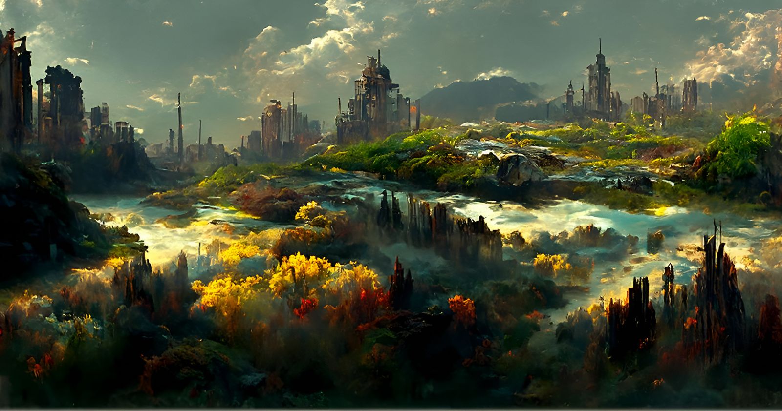Post-Apocalyptic City Landscape by Ivan Shishkin