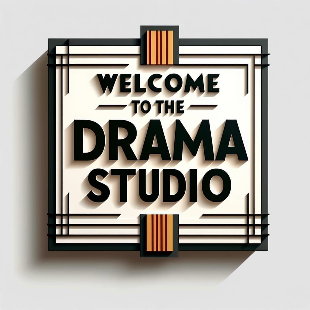 Bauhaus Style Welcome Sign for Drama Studio