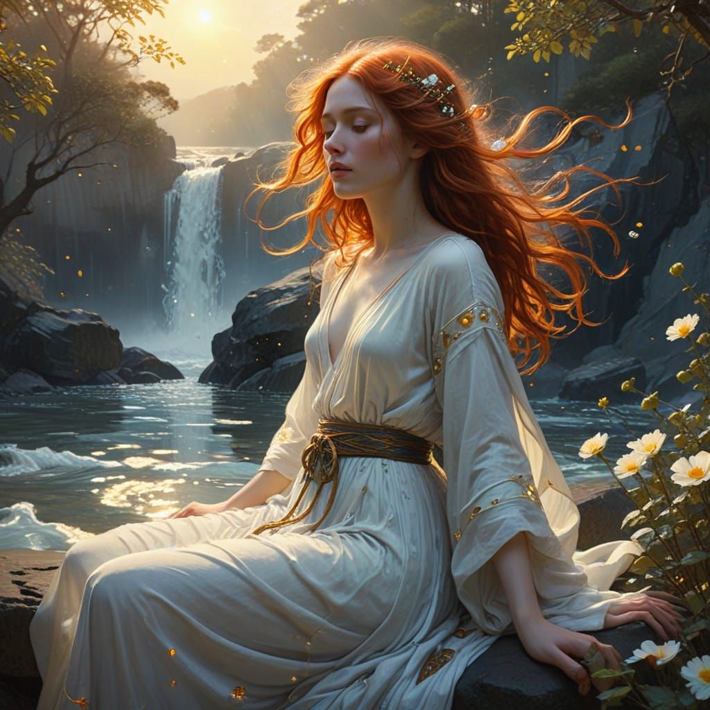 Ethereal Goddess Enveloped in Divine Light