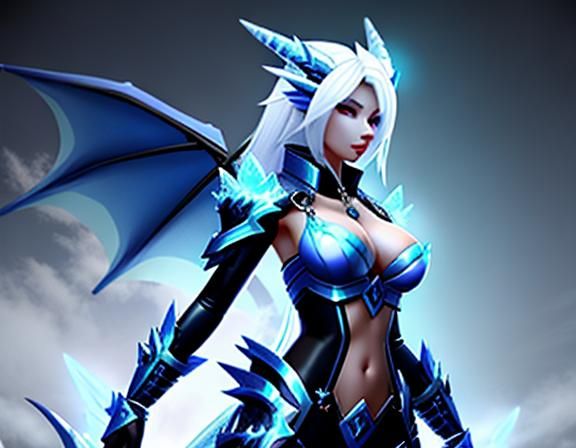 Epic Anthro Ice Dragon: A Detailed Fantasy Character