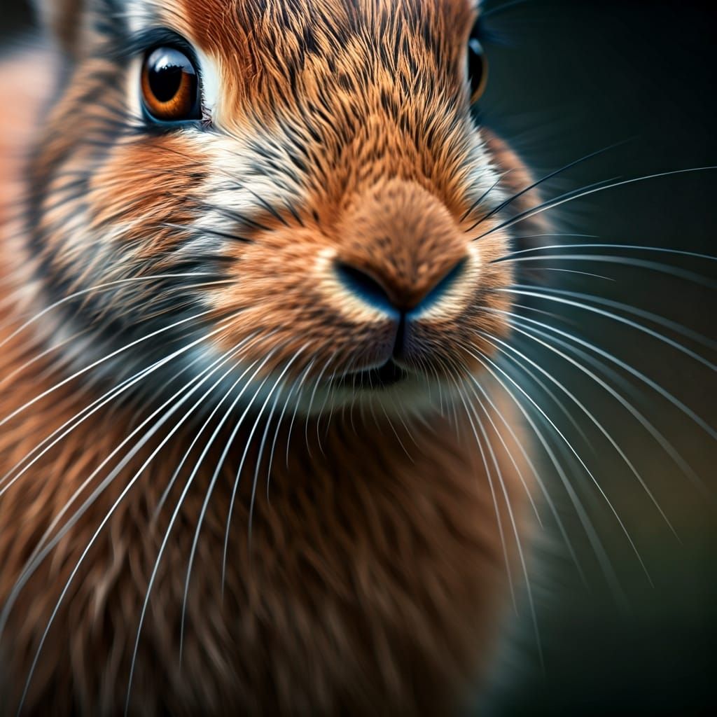 Detailed Macro Photo of Rabbit Whiskers