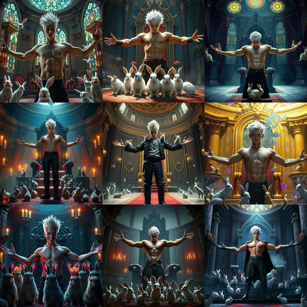 Fantasy Warrior Unleashed in Throne Room