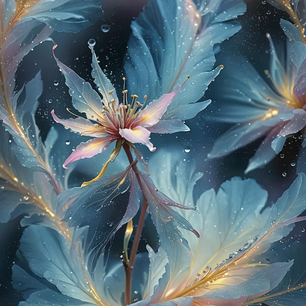 Pastel Digital Art of a Delicate Pink Flower