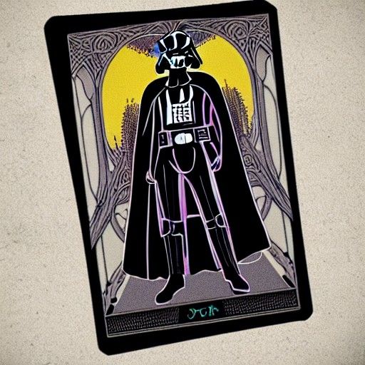 Darth Vader as Art Nouveau Tarot Card
