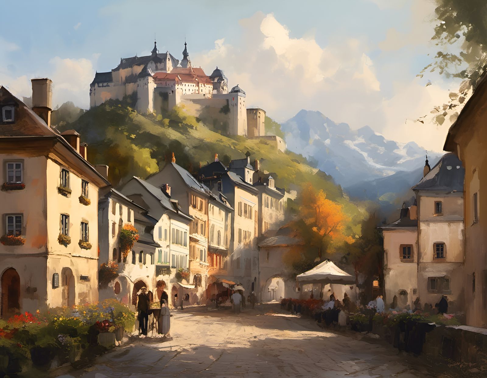 The Mönchsberg rises in the middle of the Salzburg urban are...