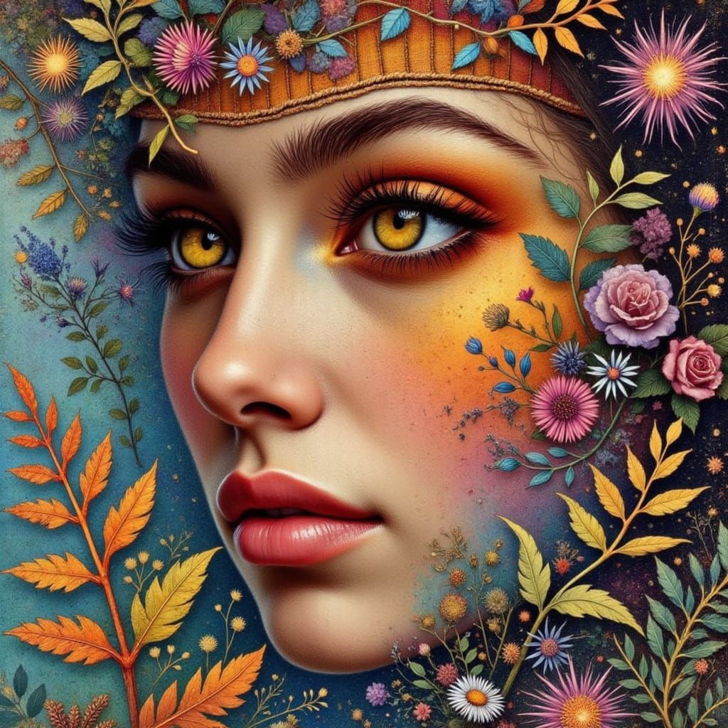 <lora:Vintage Wildlife:1.0>  stripes all over a female's face creative and beauty and a masterpiece with pretty shinny y...