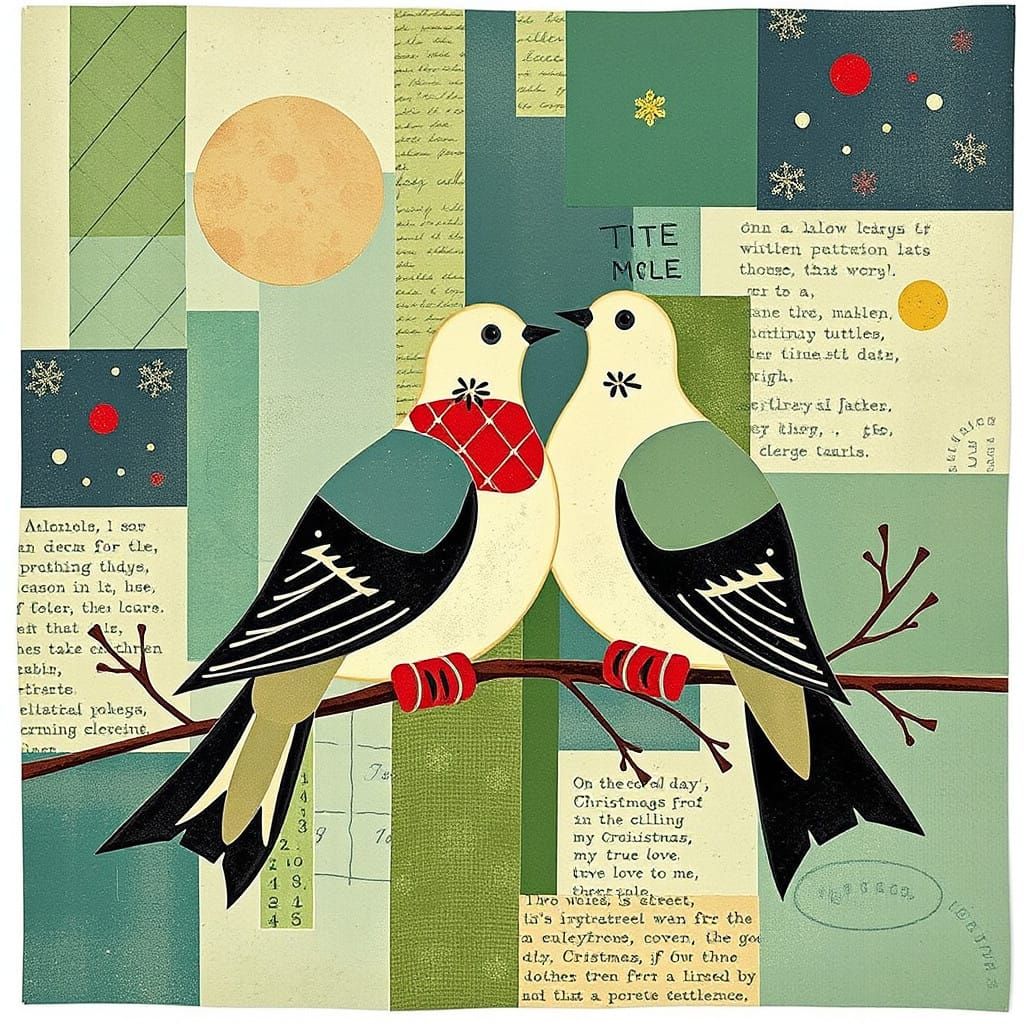 Abstract Christmas Art in Constructivist Style