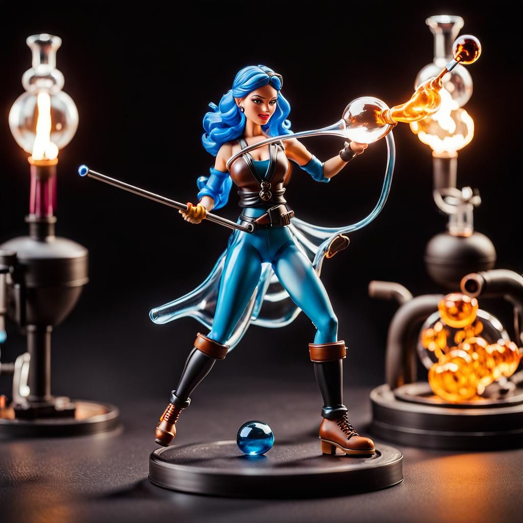 Happy Glassblower Action Figure in Glossy Plastic