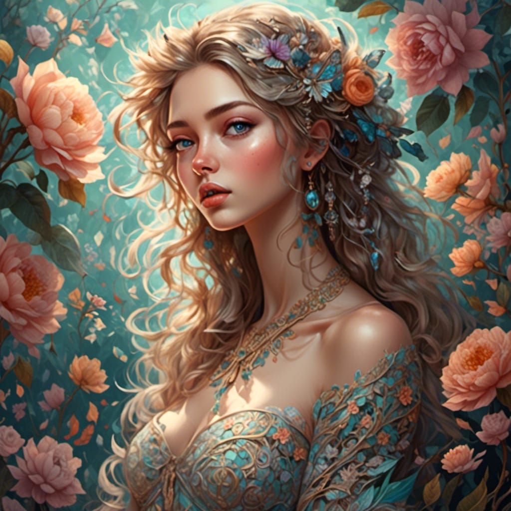 Vibrant Portrait of a Flirty Young Woman