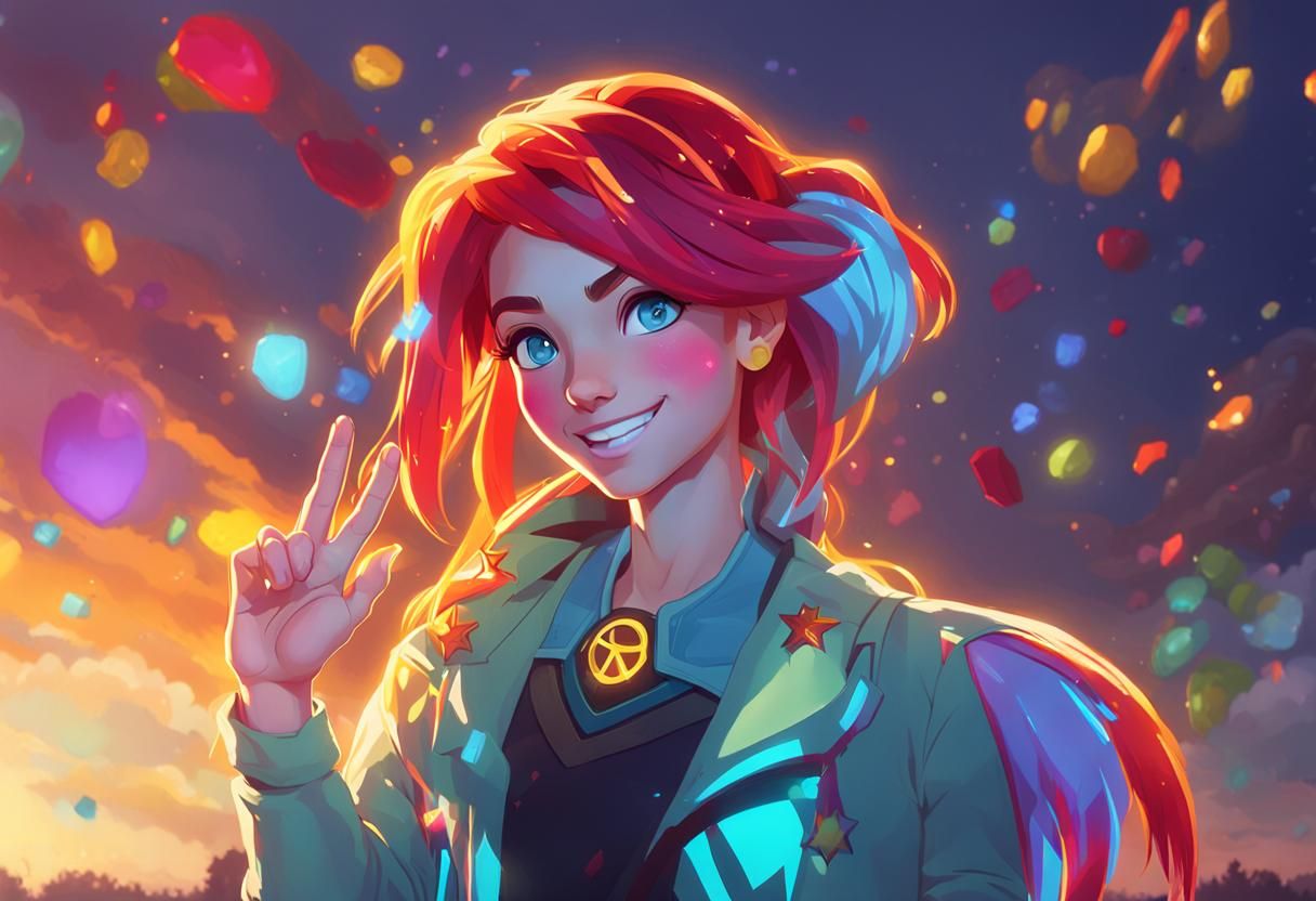 Sunset Shimmer Portrait in Detailed Digital Art Style