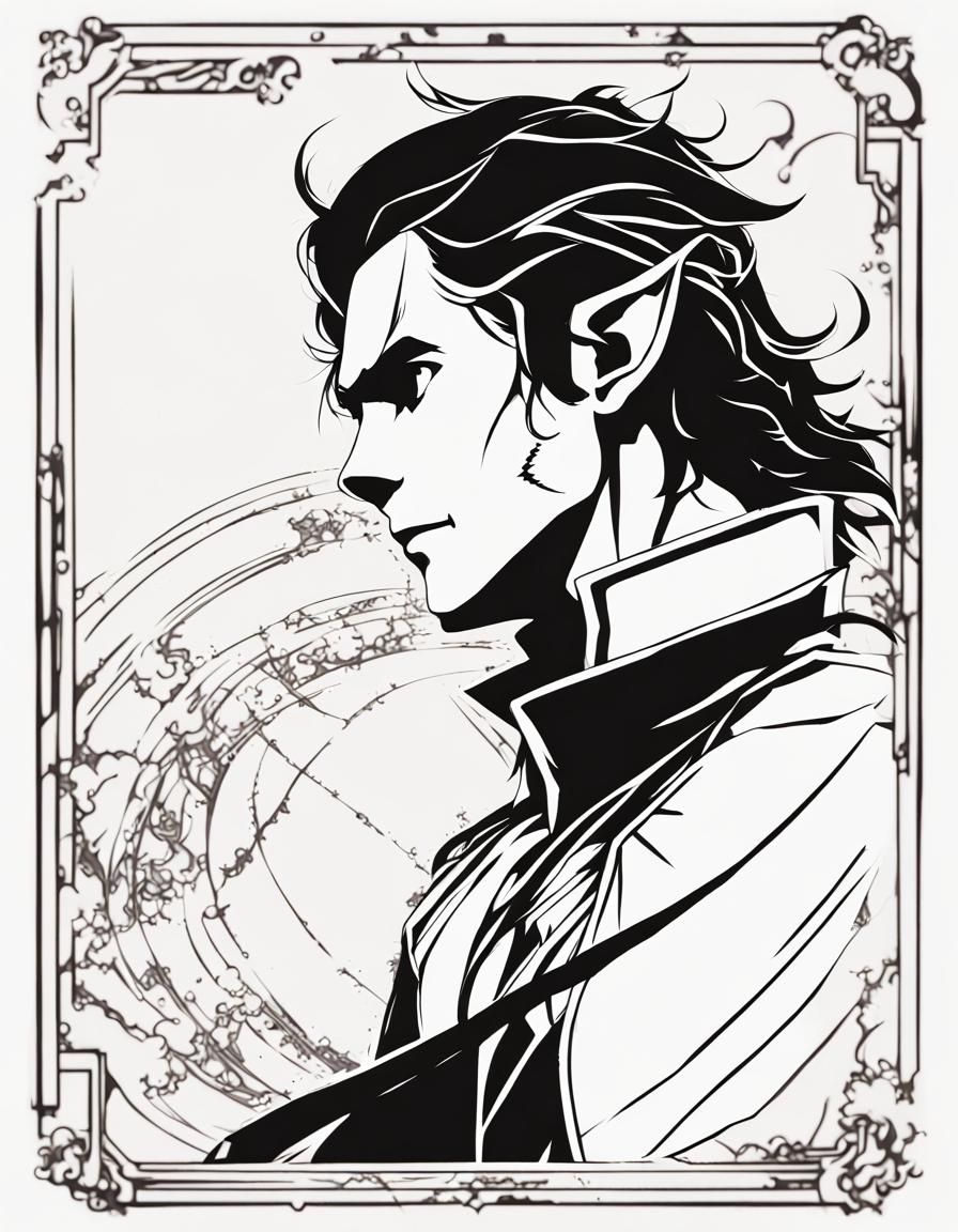 silhouette, line art