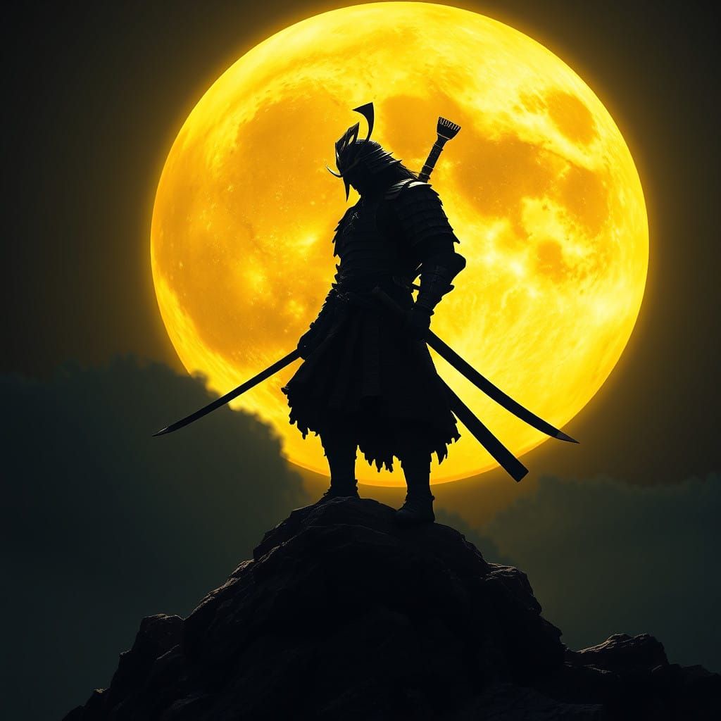 Samurai Under Golden Moonlight