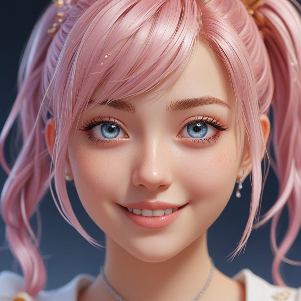 Breathtaking 3D Anime Portrait of Miley Cyrus in Pastel Hues