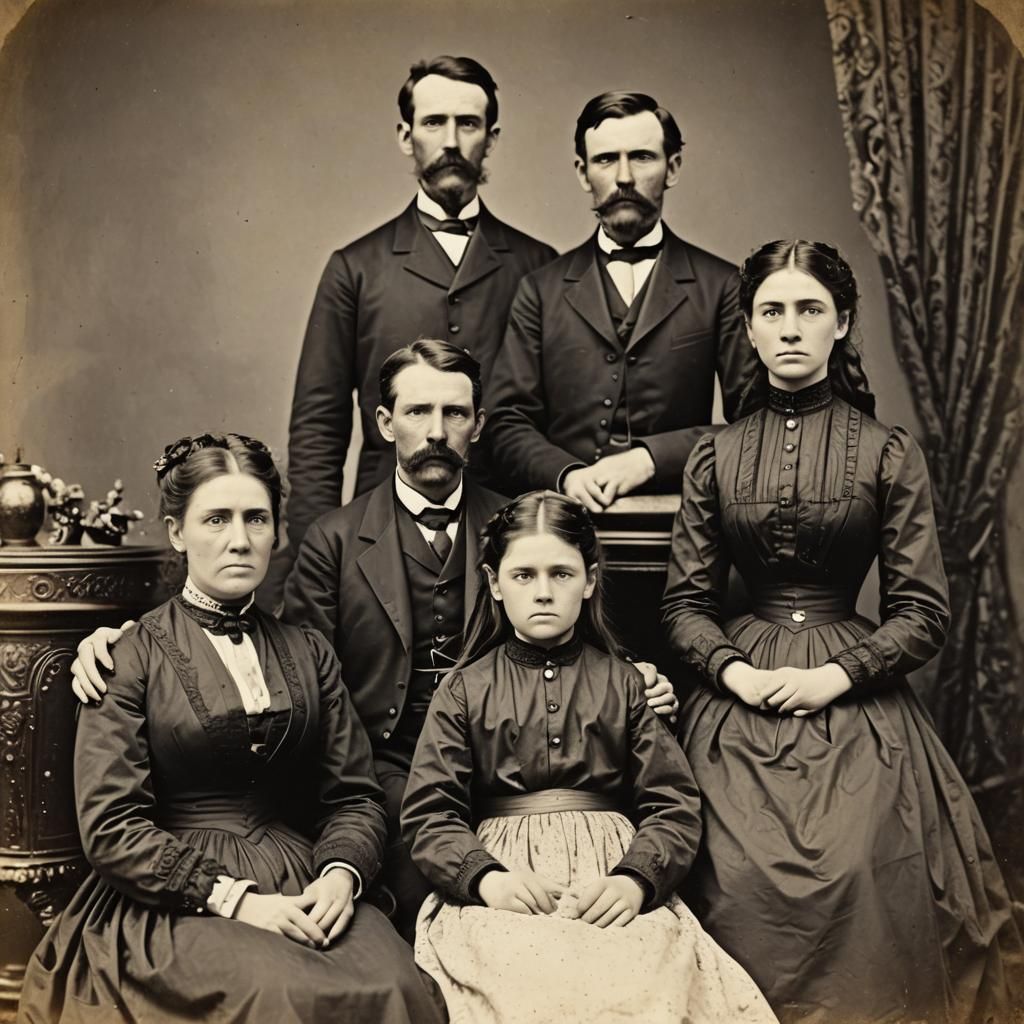 Vintage Family Portrait, 1889 Style