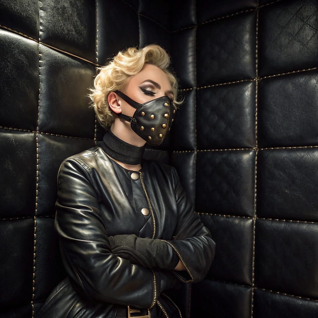 Demonic Marilyn Monroe Trapped in a Leather Straitjacket