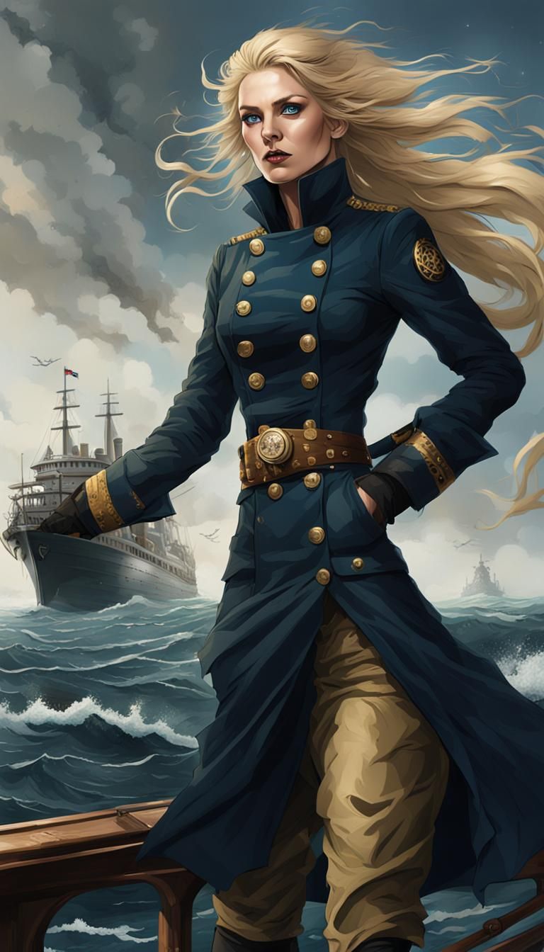 Steampunk Princess in Stormy Seas