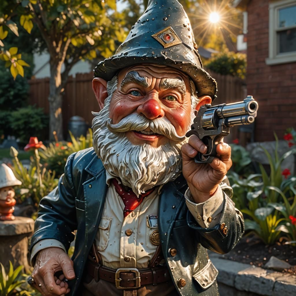 Gangster Gnome in Hyperrealistic Americana Style