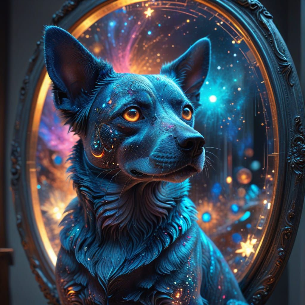 Astral Blue Dog with Steel-Gray Eyes