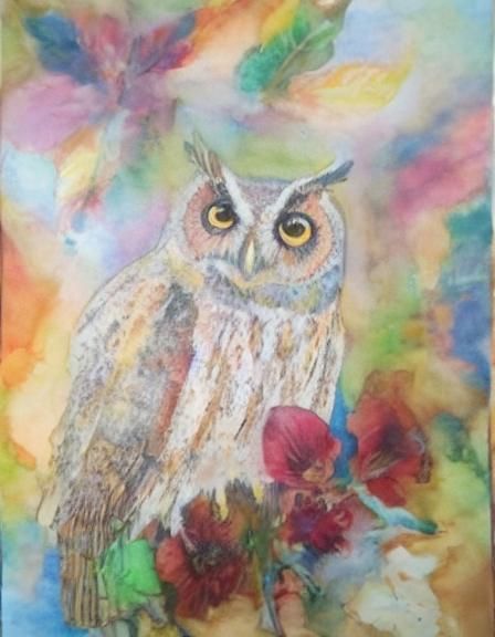 Owl with Flowing Water Effect