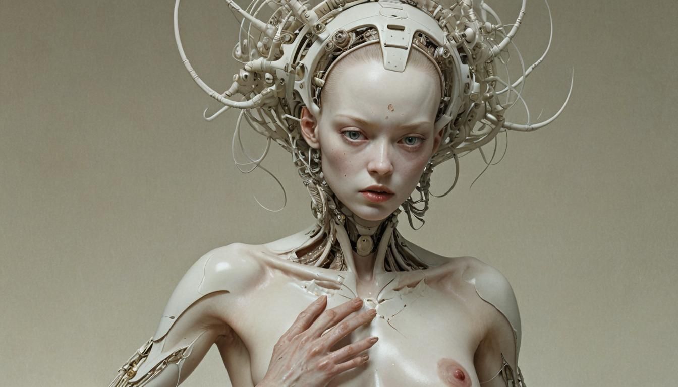 Surreal Cyborg Mutant in Hyperrealistic Dark Art Style
