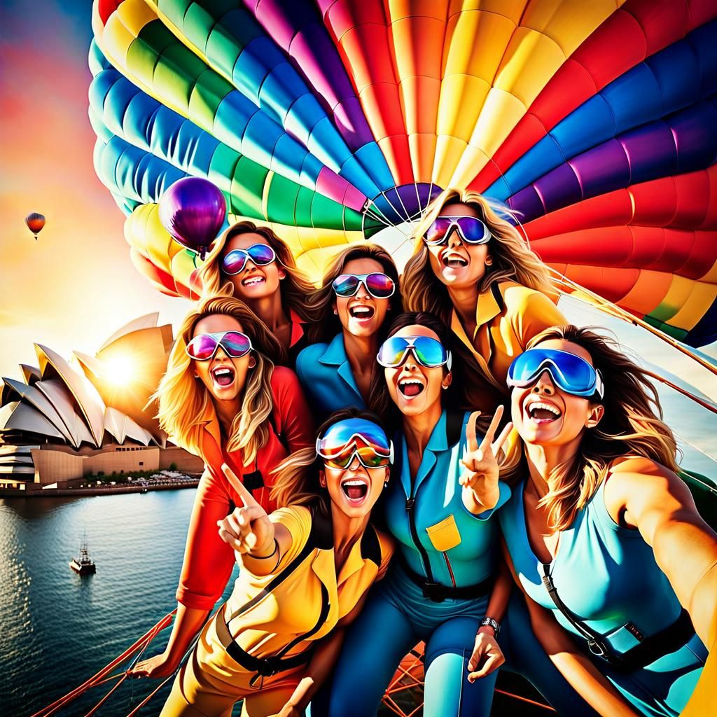 Skydivers Form Peace Sign Over Sydney: Digital Art