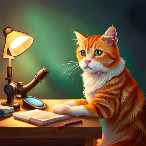 Hyperrealistic Cat Scheduling Coordinator Splash Art