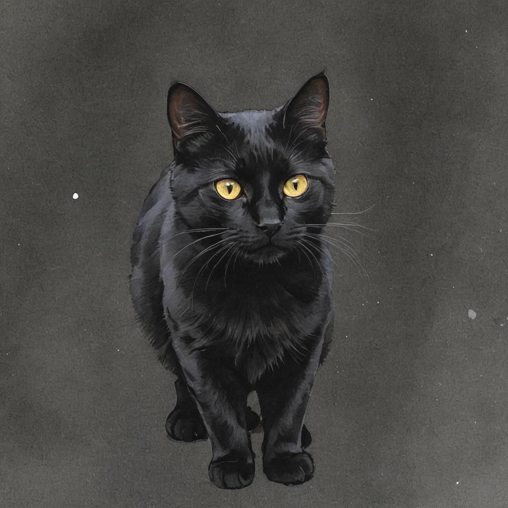 Elegant Black Cat Portrait