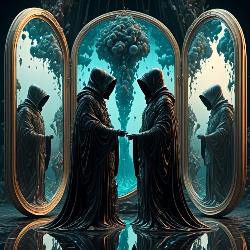 Druid in Mirrored Reflections: Magic Surrealism