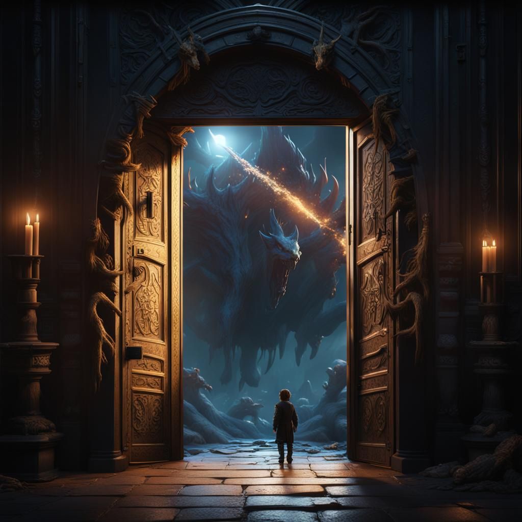Portal Doorway with Fantasy Creatures