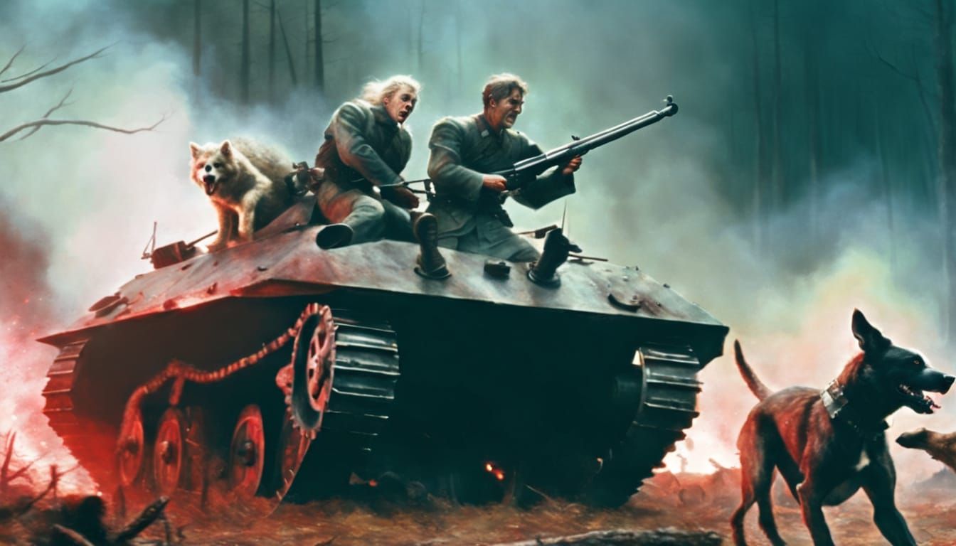 Dark Fantasy Tank Ride in Greg Rutkowski Style