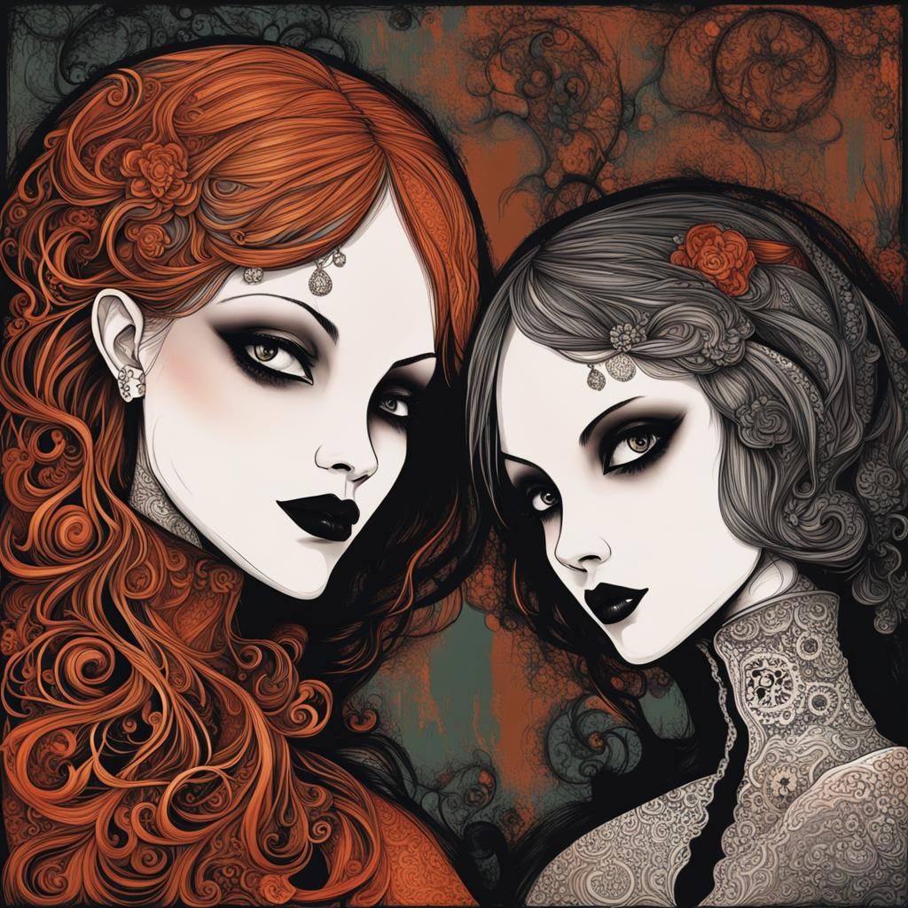 Gothic Hansel and Gretel: Abstract Art in Complementary Colo...