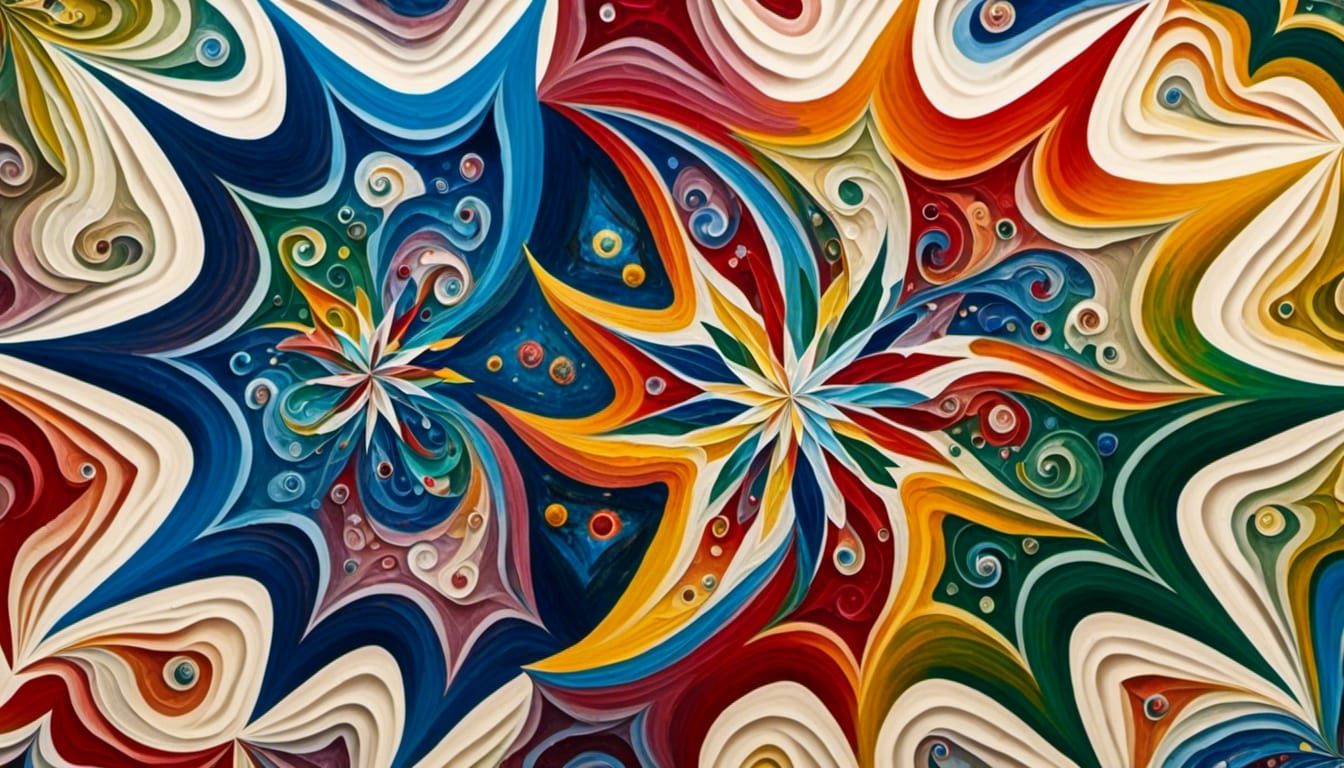 Swirling Stars in Abstract Impasto Oil Style