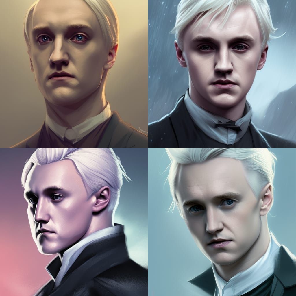 Draco Malfoy Portrait in Art Nouveau Style