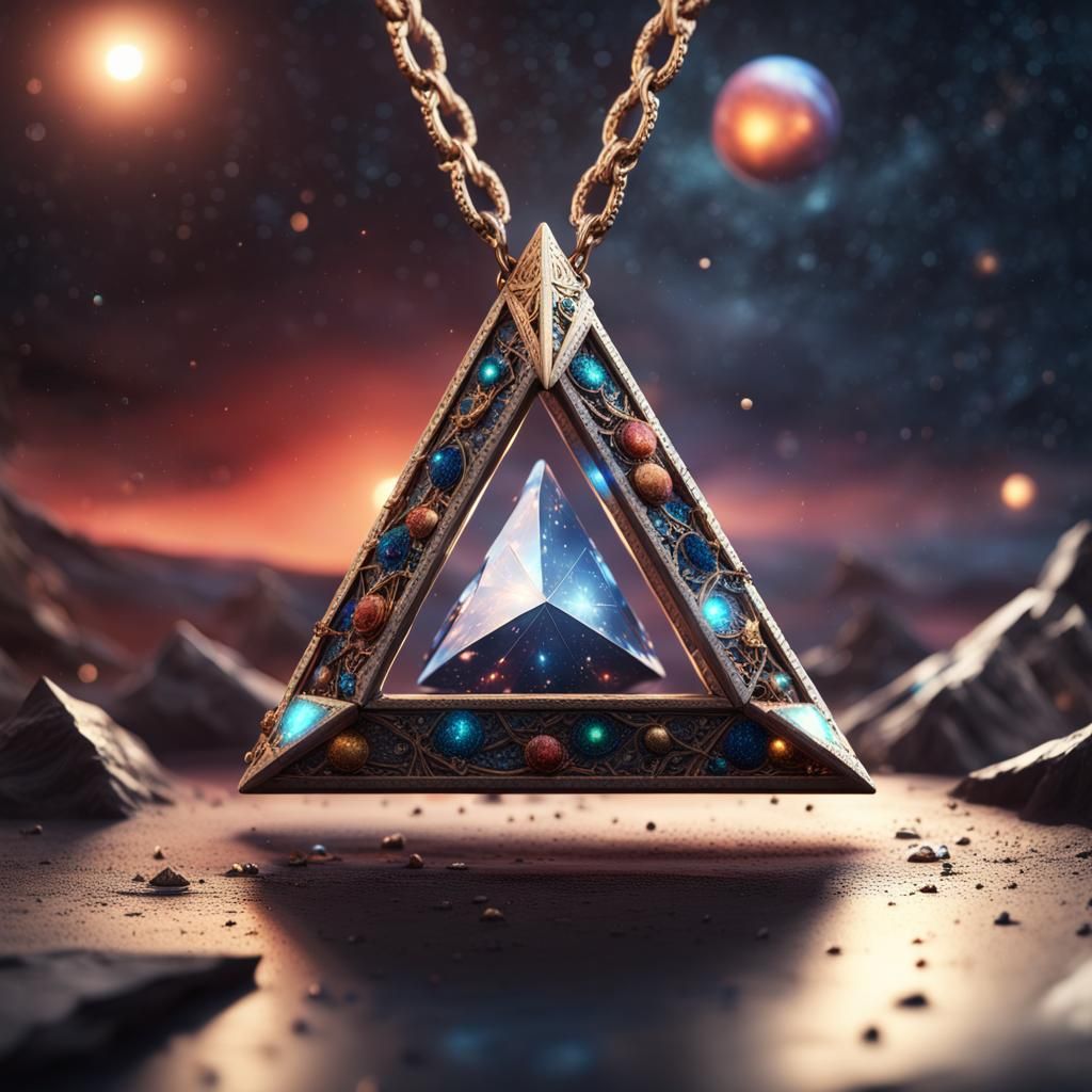 Triangle Diamond Necklace Reveals a Cosmic Universe
