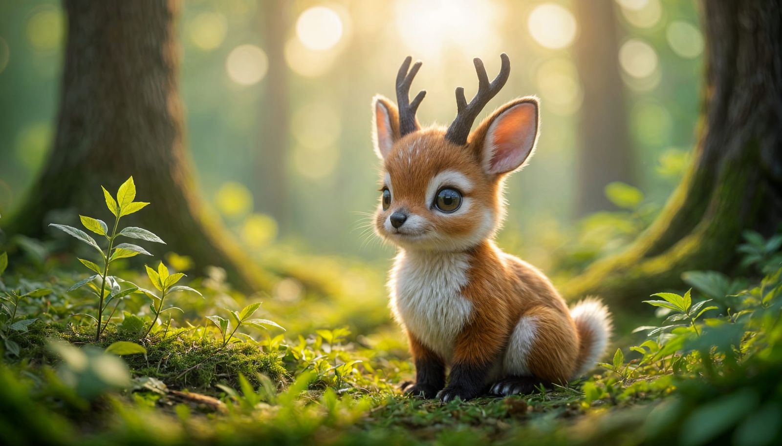 Cute Imaginary Animal in Enchanted Forest