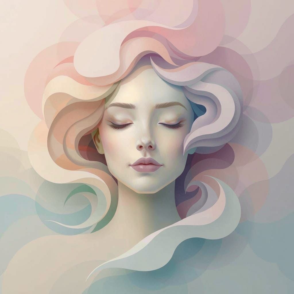 Abstract Inner Peace Swirling Vortex of Pastel Smoke