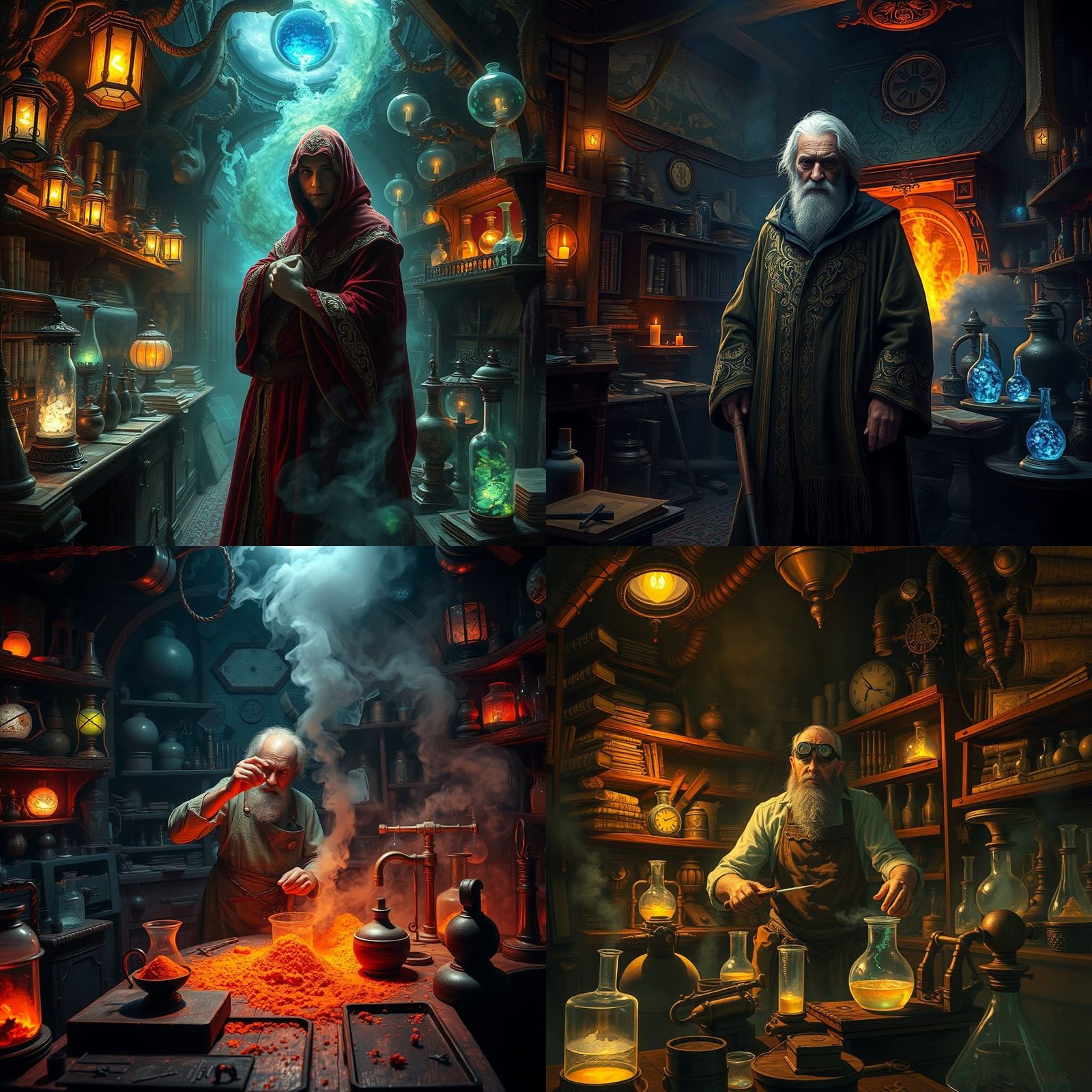 Alchemist in His Lab: Detailed Matte Painting