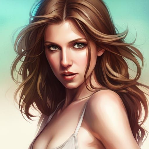 Bikini Portrait in Hyperdetailed Splash Art Style