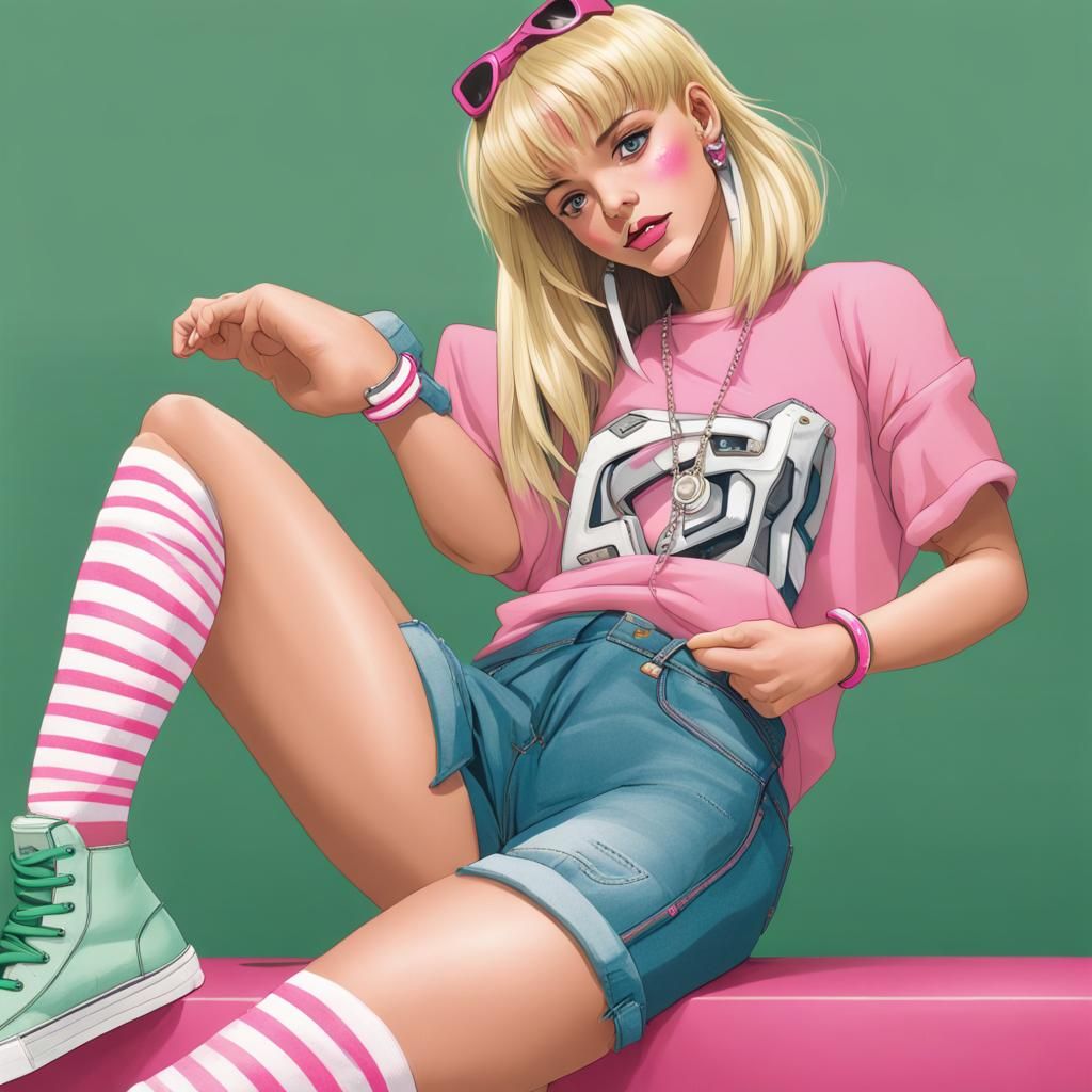 Glamrock Chica Anime Girl with Mismatched Socks