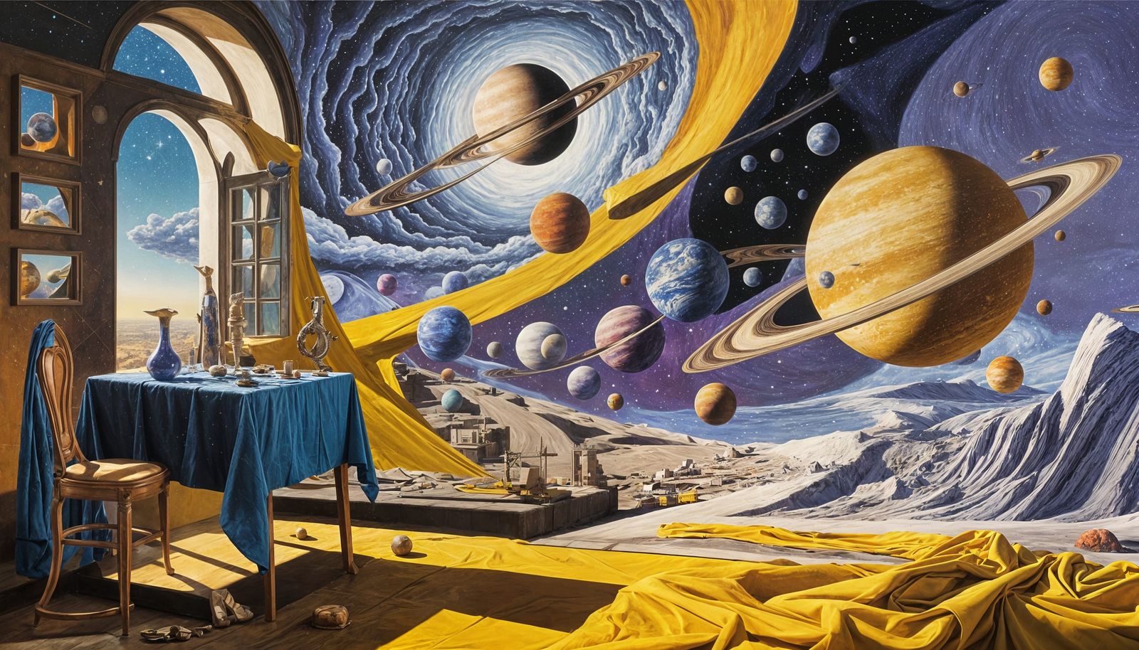 Vibrant Celestial Tapestry Unfurls into the City